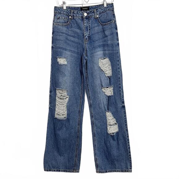 Prosperity Women’s Jeans Size 27 High Rise Wide Leg, Distressed Grunge Skater - Picture 1 of 7